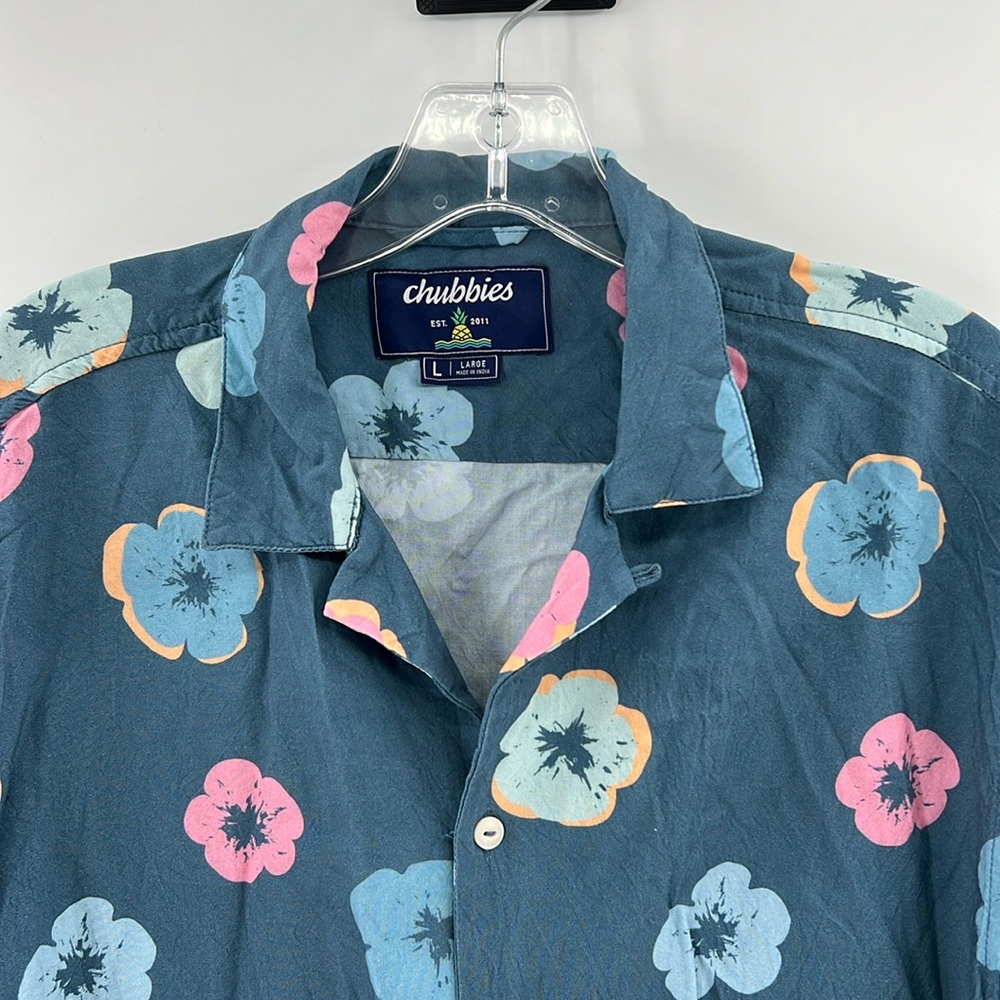 Chubbies Men's Regular Fit Short Sleeve Button Shirt - Floral - Large